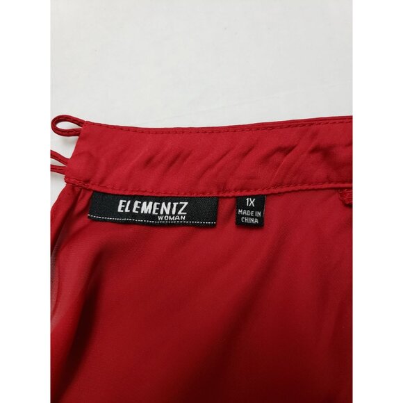 Elementz Woman, burgundy, high neck, sleeveless top, size 1x - Picture 5 of 9